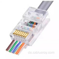 Hosell Unschirmes UTP 8p8c 3U 15U 50U Gold plattiert Cat5e Cat 6 Kristallfarbe RJ45 Modularer Stecker